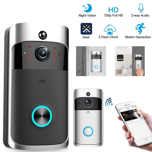 Wireless Doorbell WiFi Phone Security Camera Ring Video Door Bell Smart Intercom