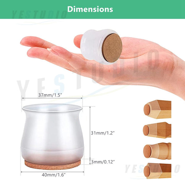 Chair Leg Protectors - 48Pcs Silicone Floor Protector Caps for Furniture & Table Feet