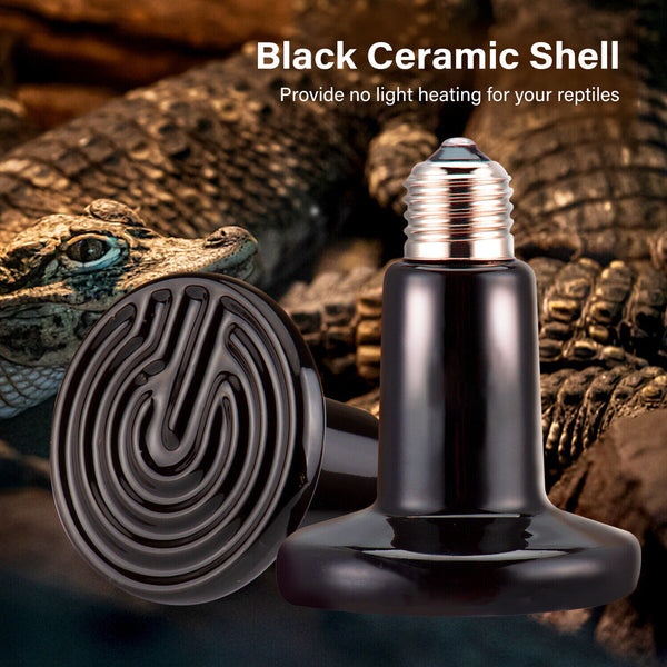 2X Ceramic Heat Lamp Bulb Reptile Heater E27