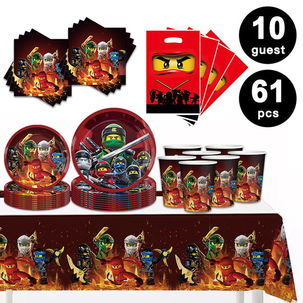 Ninjago Party Tableware Party Supplies Kids Birthday Banner Topper Balloon Plate
