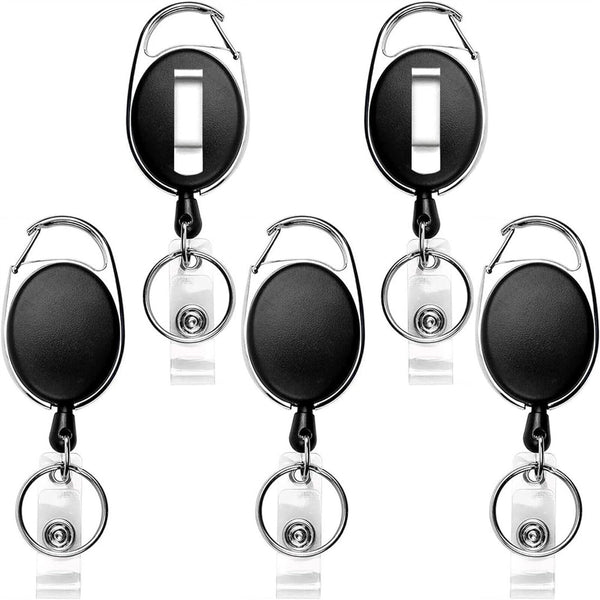 10X Retractable Keychain Clip Badge Holder Vertical Retractable Reel Recoil Ring