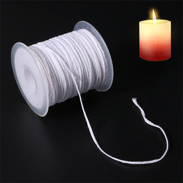 Up 4x 61M/Roll Spool of Cotton Square Braid Candle Wicks Wick Core Candle Making