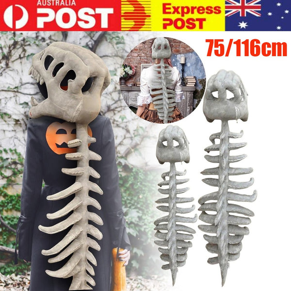 75/116cm Realistic Plush Dinosaur 3D Skeleton Halloween Skull Cosplay Props