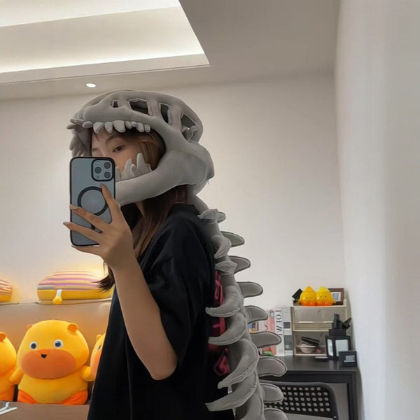 75/116cm Realistic Plush Dinosaur 3D Skeleton Halloween Skull Cosplay Props