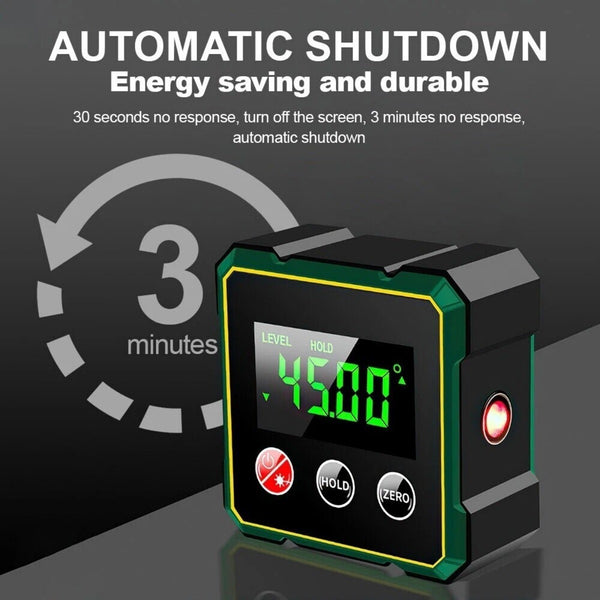 4-Side Magnetic Angle Finder Digital Level Protractor Inclinometer Gauge Meter