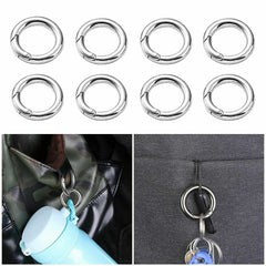 20PCS Round Snap Clip Hook Mini Carabiner Keychain Keyring Bag Connector Ring AU