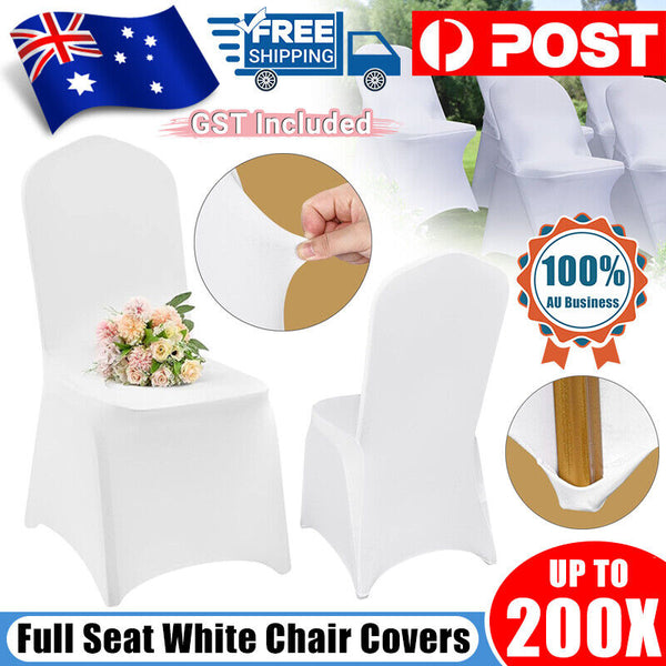 White Chair Covers Full Seat Covers Spandex Lycra Stretch Party Wedding