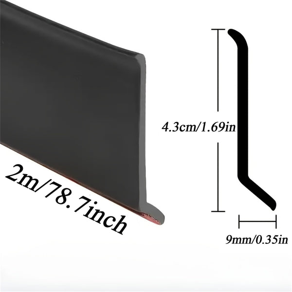 Weather seal strip showing the 135 degree beveled angle profile