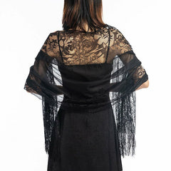 Women Soft Pashmina Scarf Lace Silk Feel Shawl Long Winter Neck Wrap