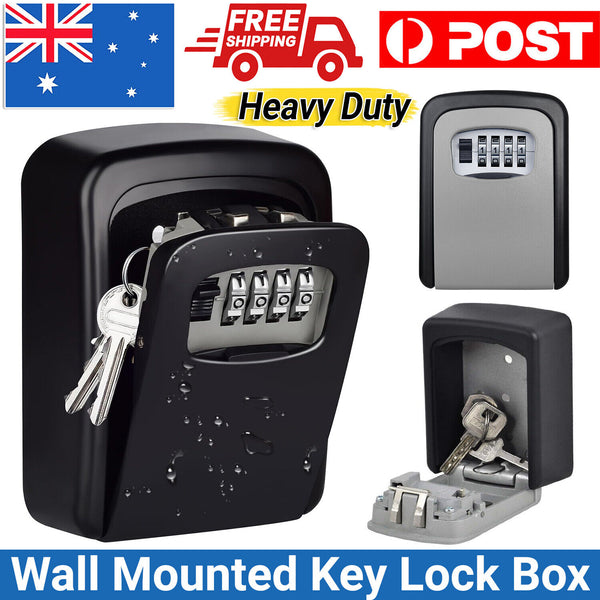 Wall Mounted Aluminium Alloy Safe Storage 4 Digit Key Box With Combination Lock