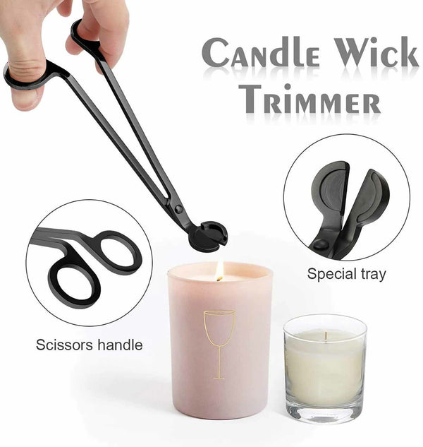 3pcs Candle Care Tool Set | Stainless Steel Wick Trimmer, Snuffer & Wick Dipper