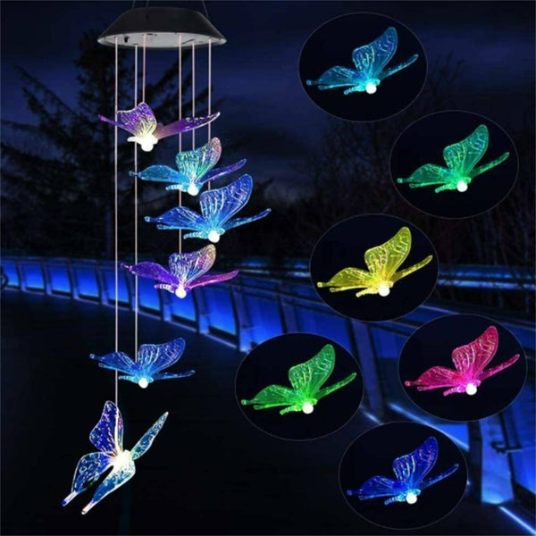 Garden Hanging Outdoor Wind Chimes Colour Changing Decor Solar Powered LED Light