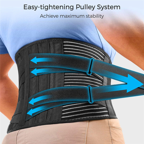 Side straps tightening the back brace