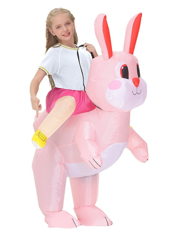 Inflatable Riding Bunny Costume Adult Kids Easter Rabbit Fancy Dress Party Outfit
