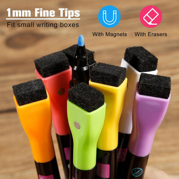 8x Liquid Chalk Marker Pens LED Writing Board Glass Window Pen Nib Fluorescent