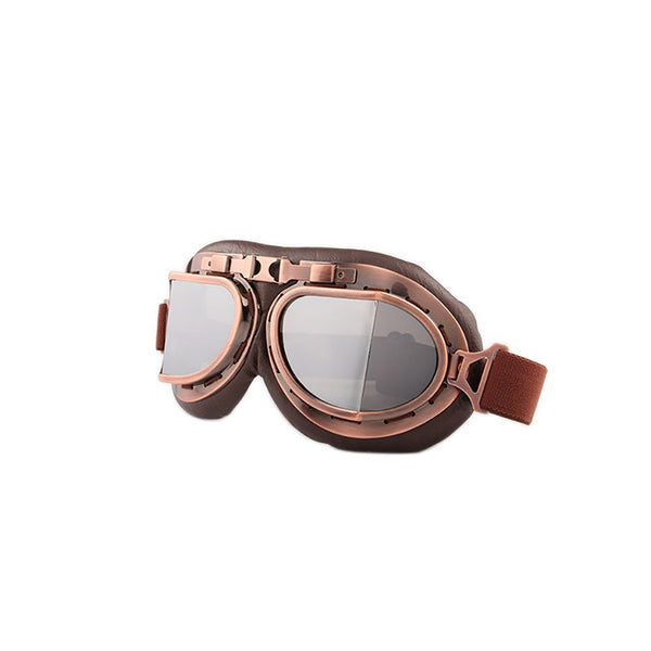 Pilot goggles worn on a hat brim