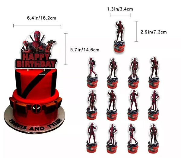 Deadpool Tableware Party Supplies Birthday Banner Topper Balloon Plate