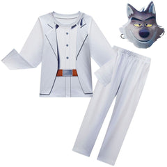 Mr Wolf Costume Kids Boys The Bad Guys Cosplay Suit Mask Book Week Fancy Dress
