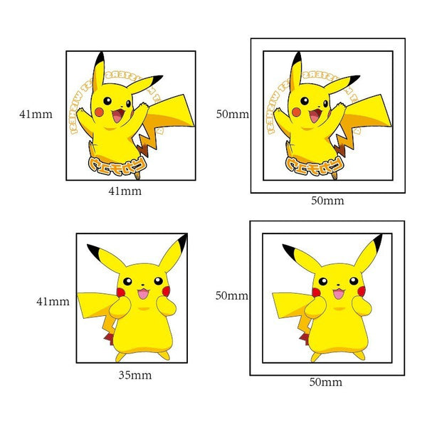 Pokemon temporary tattoo sheet with assorted multicoloured designs
