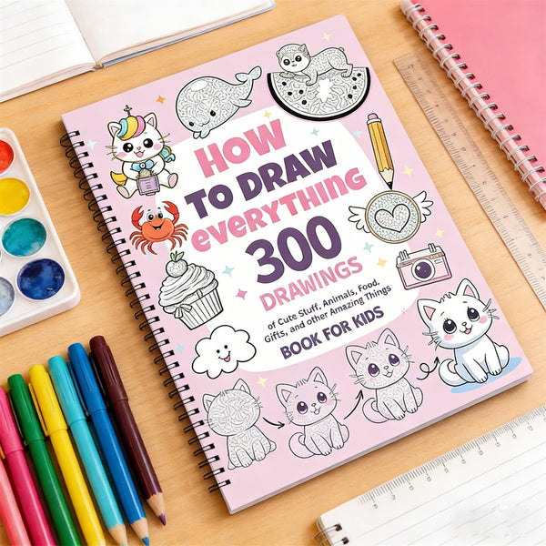 2PCS How to Draw Anything Book Step-by-Step Drawing Guide for Kids & Beginners