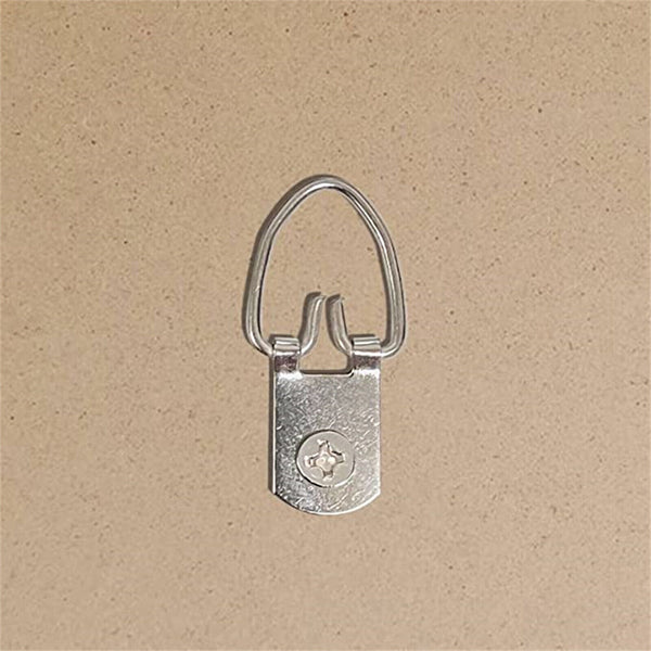 50Pcs Medium D-Ring Painting Picture Frame Hanger Hanging Hooks+Screw Silver AUS