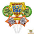 Father's Day foil balloons 5pk in a Best Dad multicoloured design