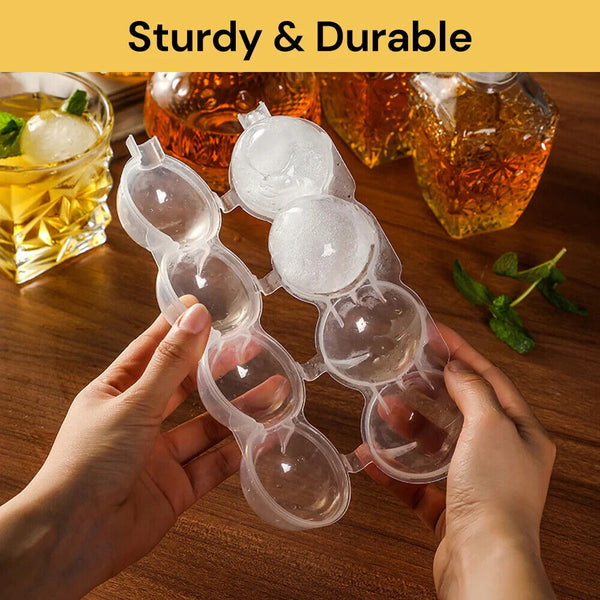 4 Large Ice Ball Maker Cube Tray Big Silicone Mold Sphere Whiskey Round Mould AU