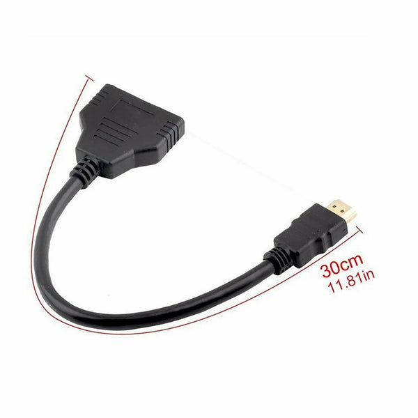 2PCS Splitter 1 Male to 2 Female Cable Port Convert Split Cable 1 in 2 out Cable