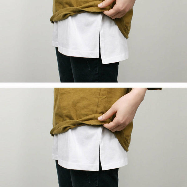 Women Fake Layered Shirt Extender Sweep Hem Mini Skirt Waist Layering Top