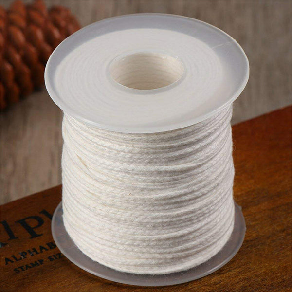 Up 4x 61M/Roll Spool of Cotton Square Braid Candle Wicks Wick Core Candle Making