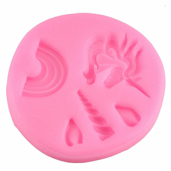 Unicorn Silicone Mould Resin Clay Pendant Fondant Cake Topper Sugarcraft Mold AU