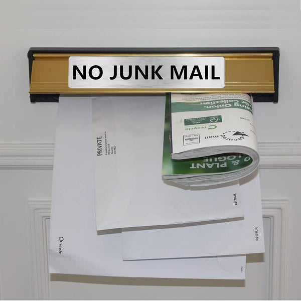 No Junk Mail Door Sign Engraved Plaque Letterbox Sign Self Adhesive Tape