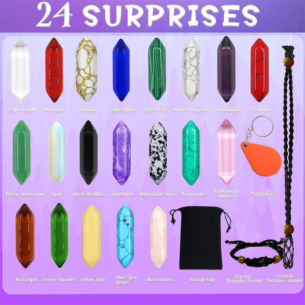 2026 Christmas Countdown 24 Days Advent Calendar Crystal Stone Blind Box Gift AU