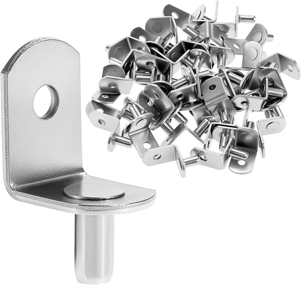 100 Pack 5mm Shelf Pegs L Shaped Shelf Support Pins – Nickel Plated Metal Shelf Studs for Cabinets and Shelves