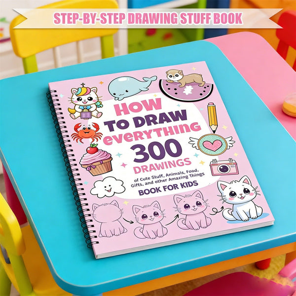 2PCS How to Draw Anything Book Step-by-Step Drawing Guide for Kids & Beginners