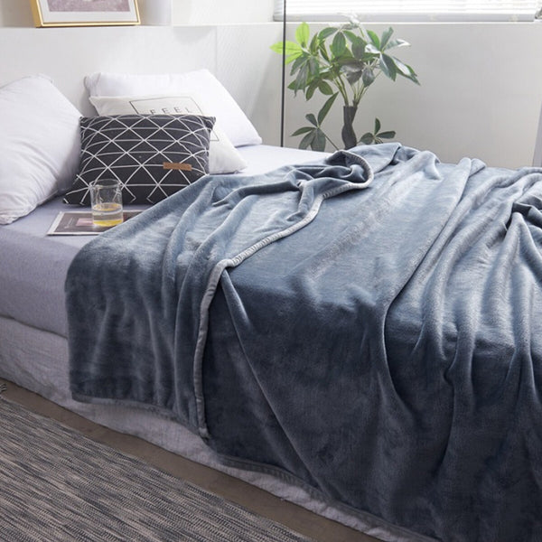 Soft Flannel Fleece Blanket Warm Throw Blanket for Bed Sofa Office Home