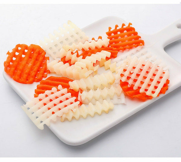 Potato Crinkle Cutter Dough Wavy Slicer Steel Kitchen Vegetable Chip Blade Knife