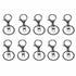 30x Lobster Clasps Keyrings Metal Black Swivel Ssplit Key Chain Keyring 70mm NEW