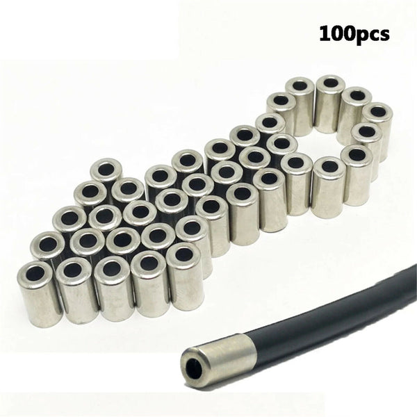 100pcs 5mm Housing End Caps Bike Ferrules Ferrule Brake Cable Metal Bicycle AU