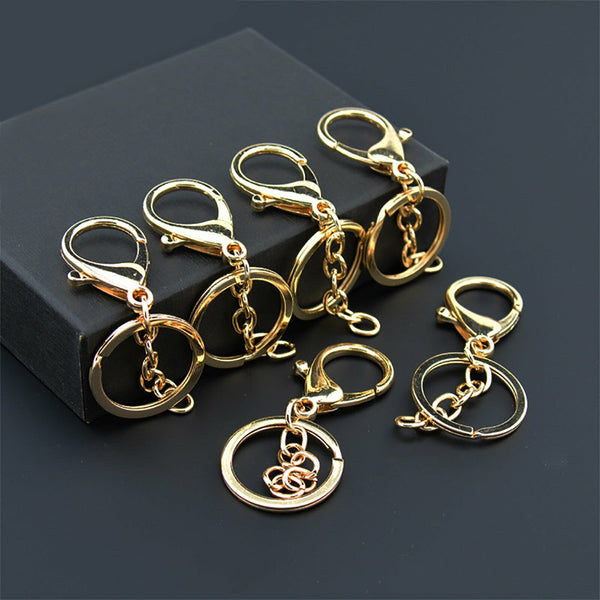 10 PCS Swivel Lobster Clasp Trigger Clip Key Ring Keychain Split Ring DIY Hook