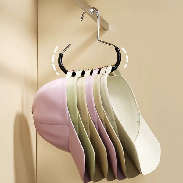 5pcs Stainless Steel Multi Hook Hanger | Hat Clothes Organizer Rack (Black & White)