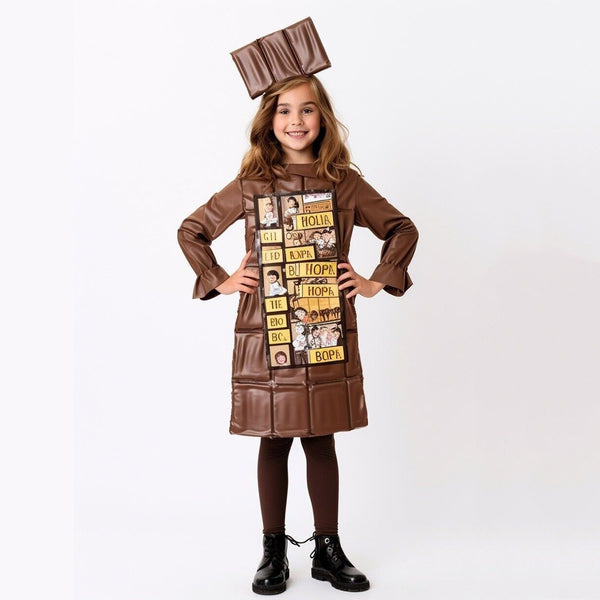 Black and white striped socks and collar included in Oompa Loompa costume