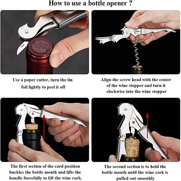 1-3X Waiters Friend Corkscrew Stainless Steel Wine Bottle Opener Screw Knife Bar