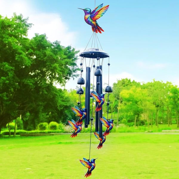 Hummingbird Wind Chimes Metal Outdoor Garden Hanging Wind Chime Yard Decor