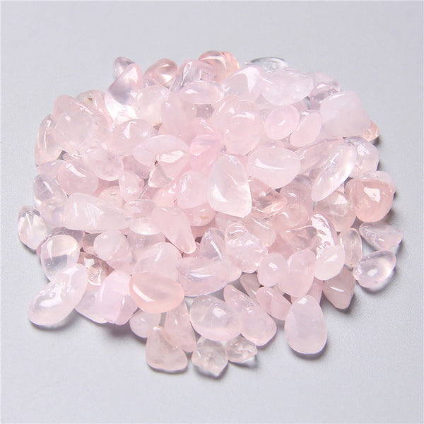 100g-1kg  Rose Quartz Mini Crystal Chips Pink Gemstone Polished Stones Bulk Deco