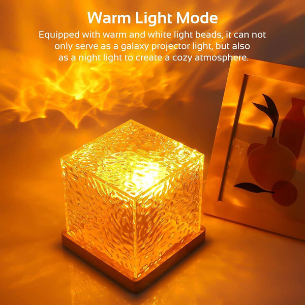 Water ripple atmosphere lamp square table lamp for bedroom bed head lighting