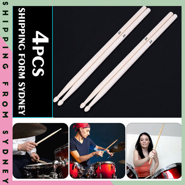 2Pair 5A Maple Wood Lightweight Endearing Music Oval Tip Drumsticks Drum Sticks