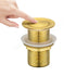 Brushed Gold Basin Sink Pop Up Waste Drain 38mm Brass Push Button Plug