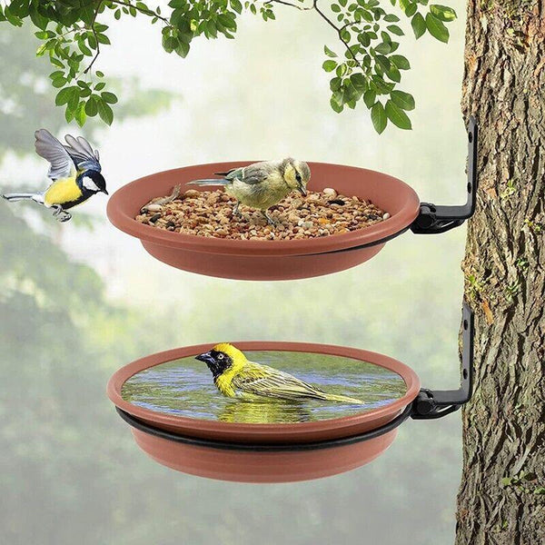 Hanging Bird Feeder Bath Tray Plastic Bird Water Drinker Outdoor Garden Decor AU