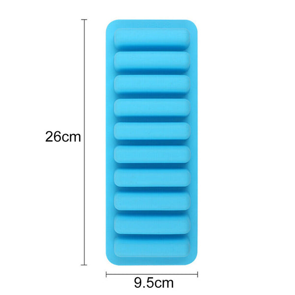 10 Mold Shape Grids Whisky Refrigerate Cocktail Strip Silicone Ice Cube Tray